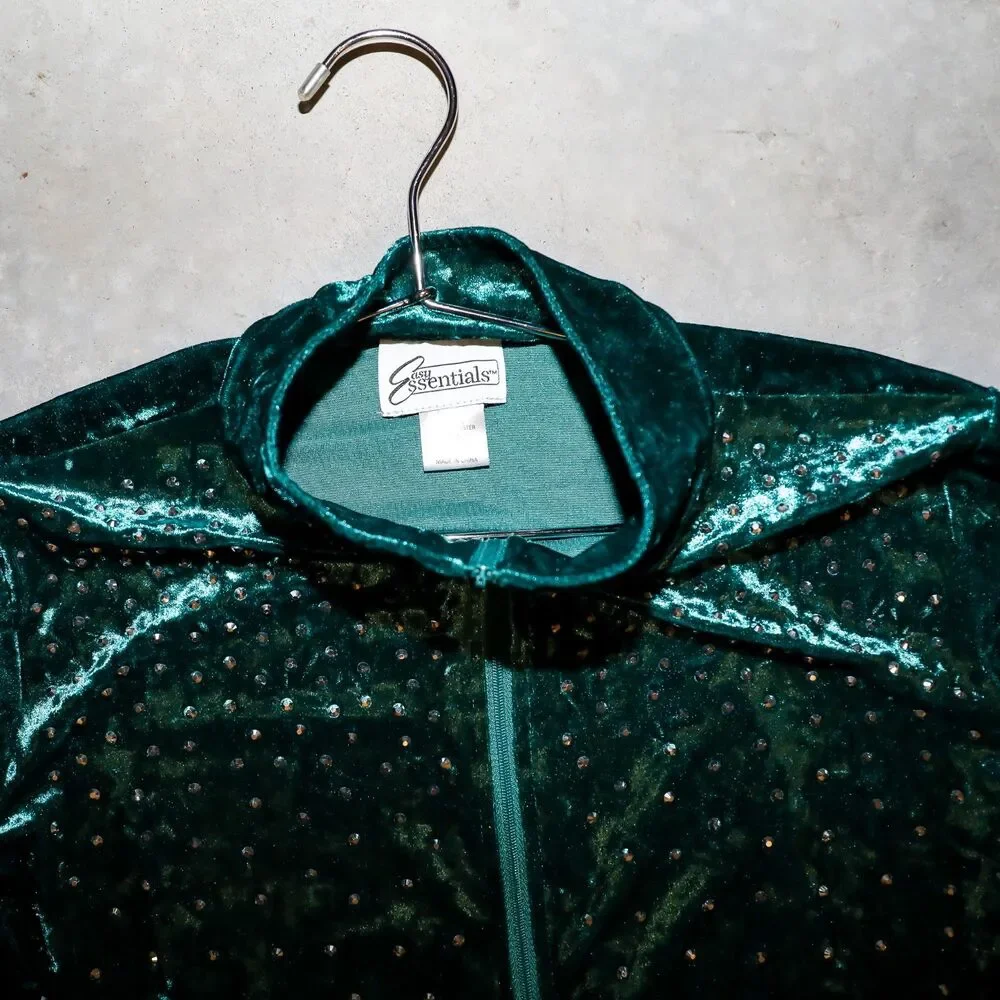 Vintage Y2K Velvet‎ Tracksuit Set Two Piece Loungewear Matching Set Size Small
